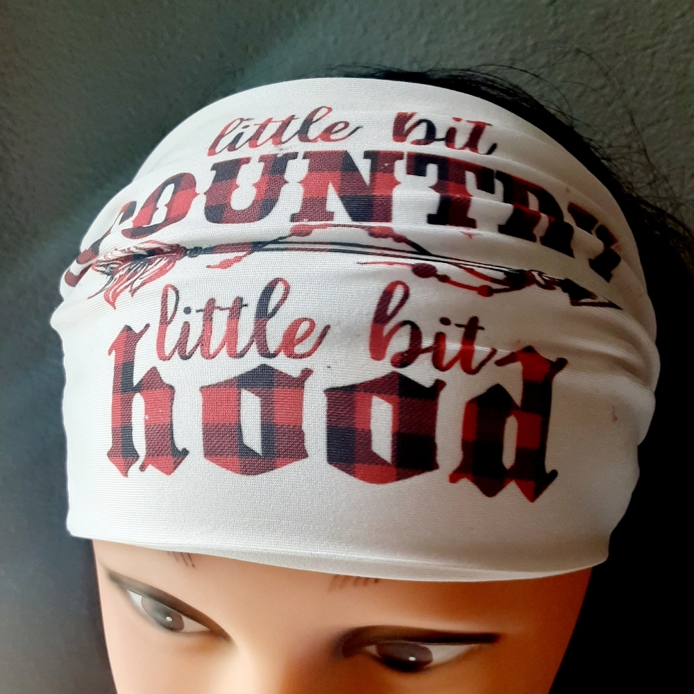 Little bit country little bit Hood headband
